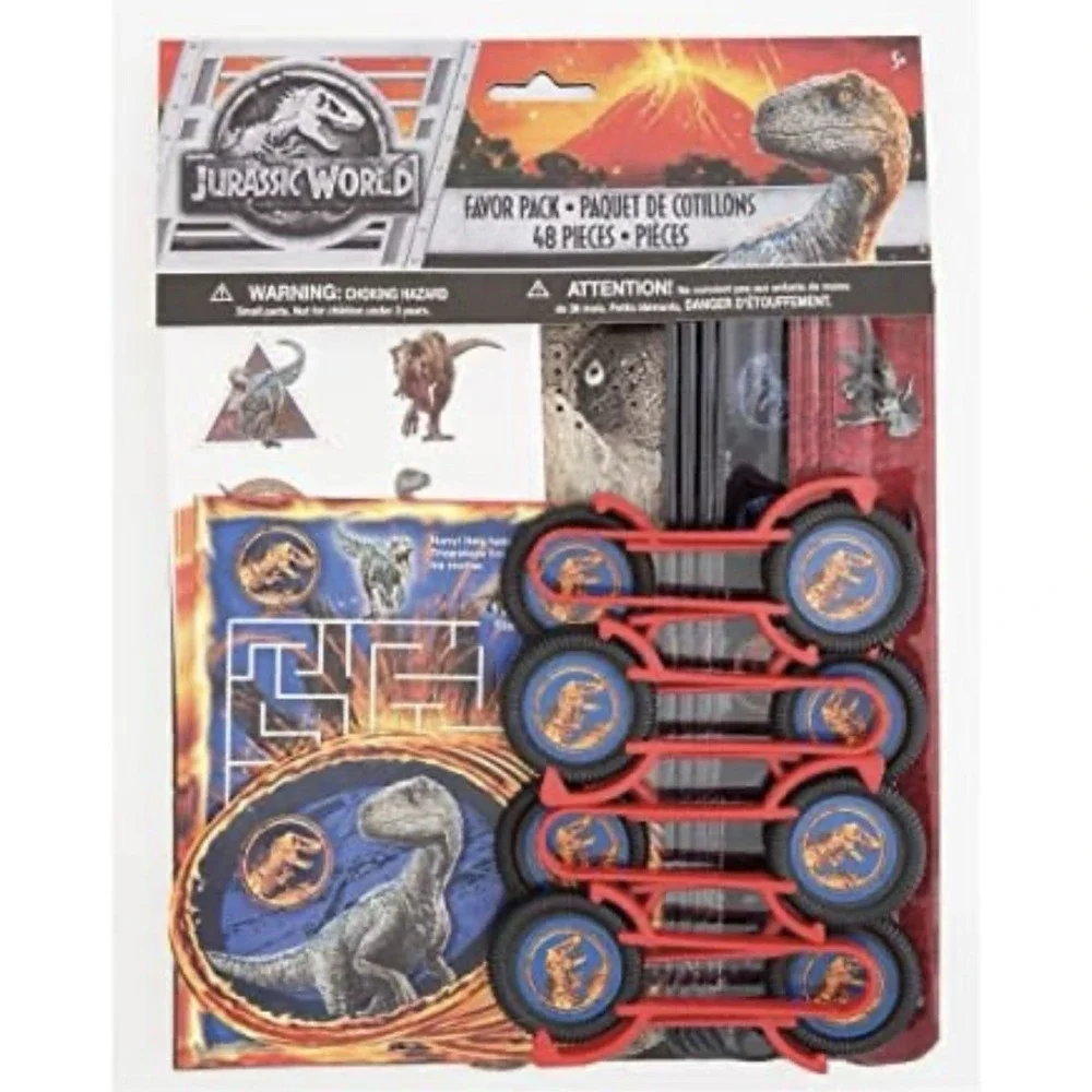 JURASSIC WORLD Fallen Kingdom FAVOR PACK (48pc) ~ Birthday Party Supplies Toys